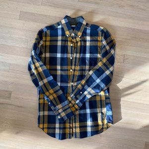 J Crew Factory Washed shirt in Vintage Navy Tartan